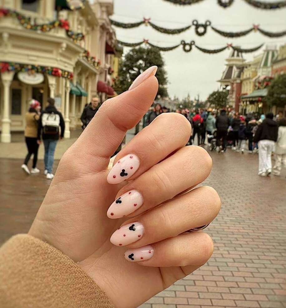 polka dot disney nails