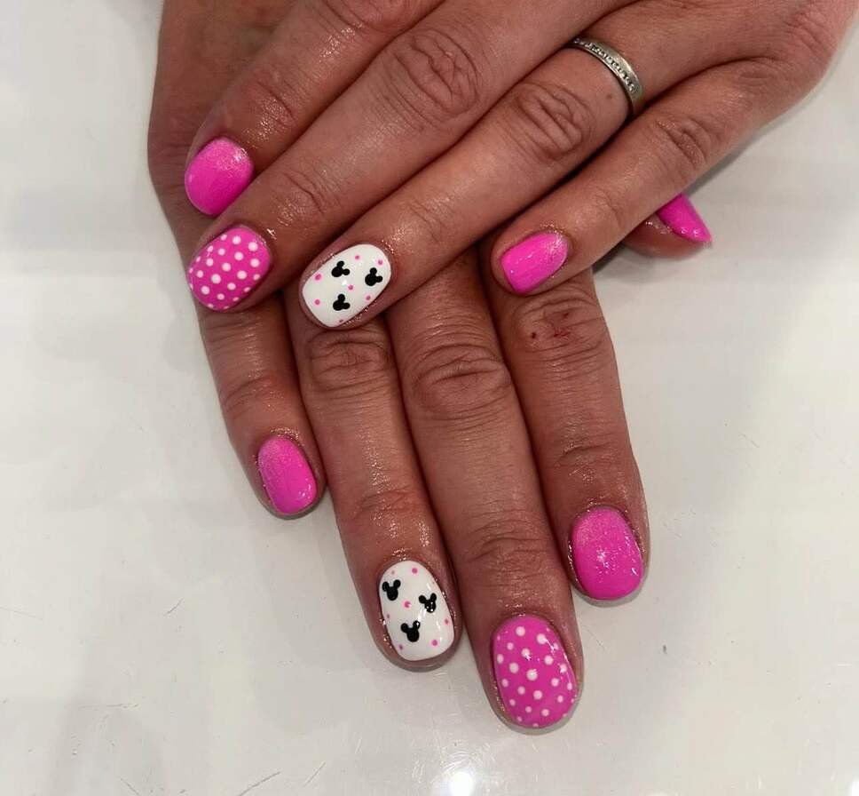 pink disney nails