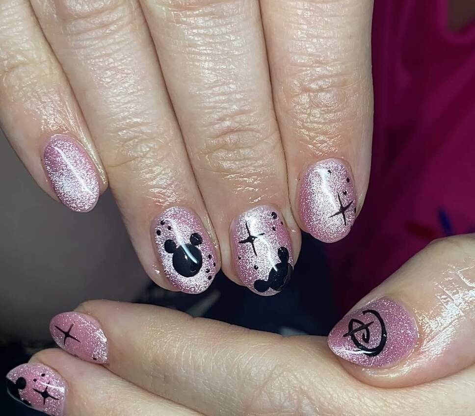 shiny disney nails