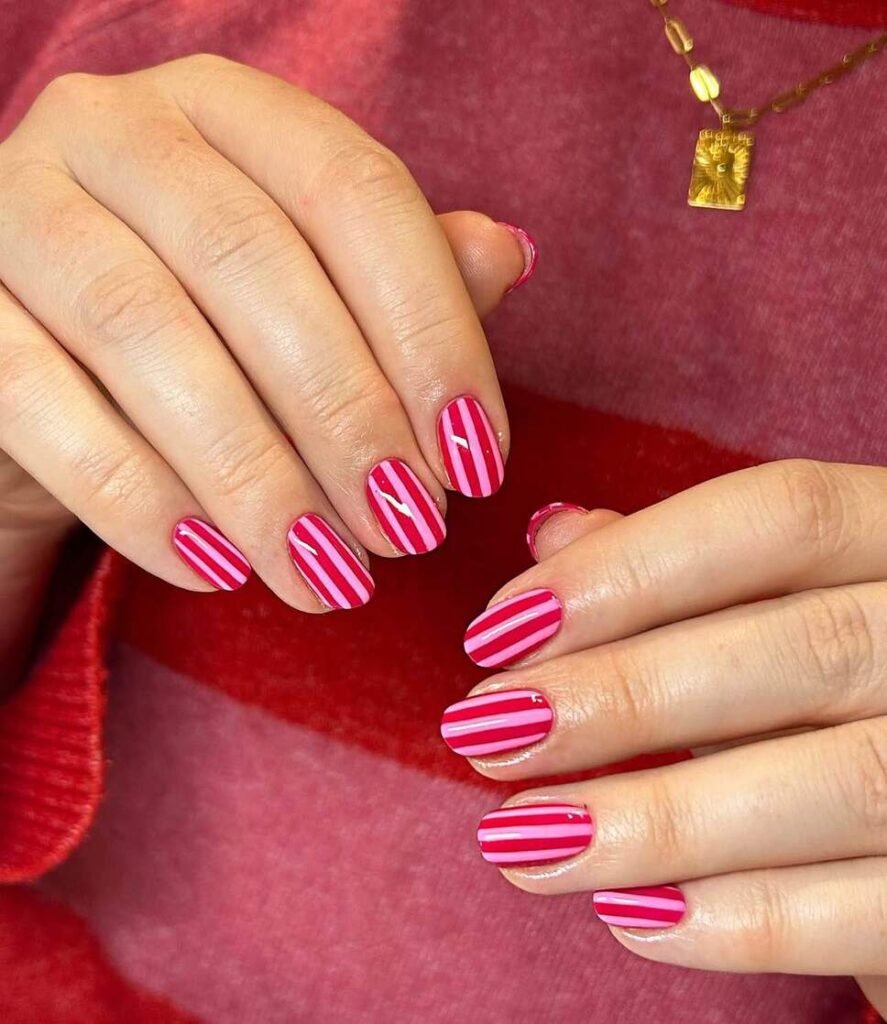 may nails with stripes