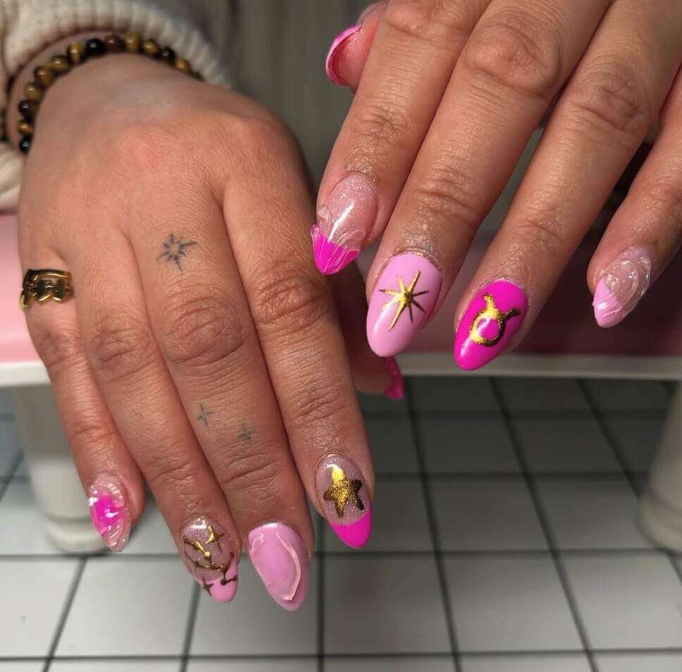 pink taurus nails