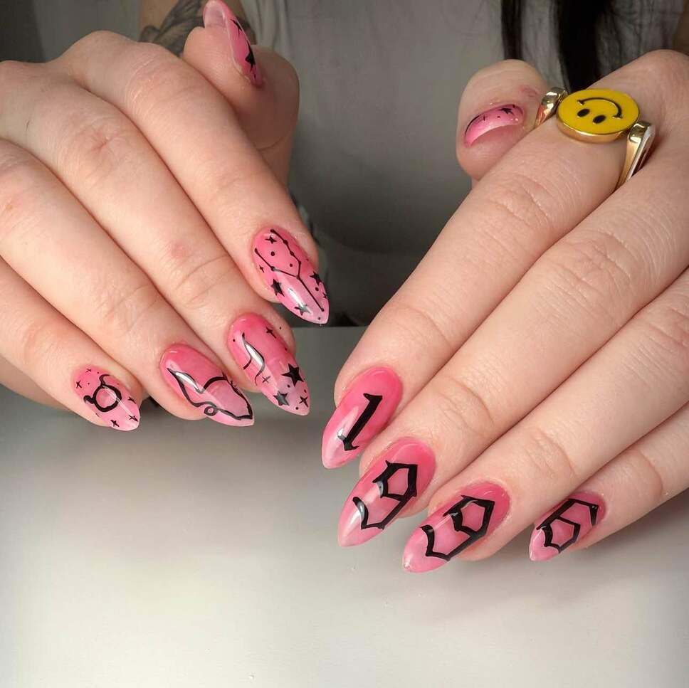 pink taurus nails