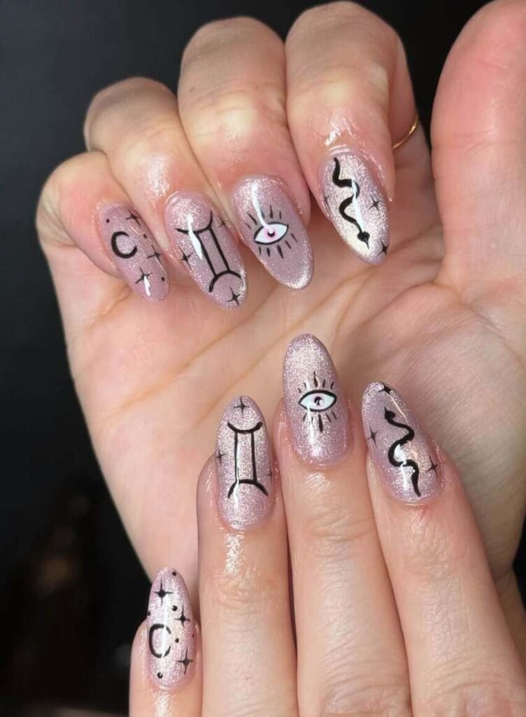 gemini nail designs 