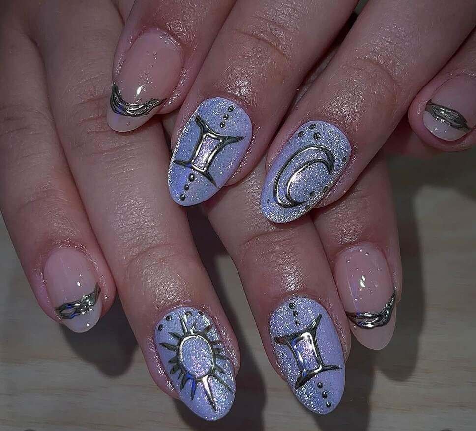 gemini nail designs