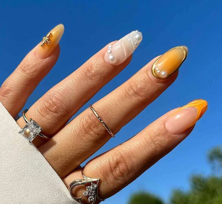 orange june nails