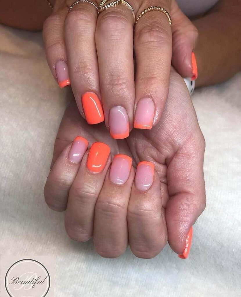 orange summer nails