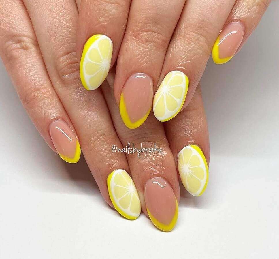 lemon summer nails
