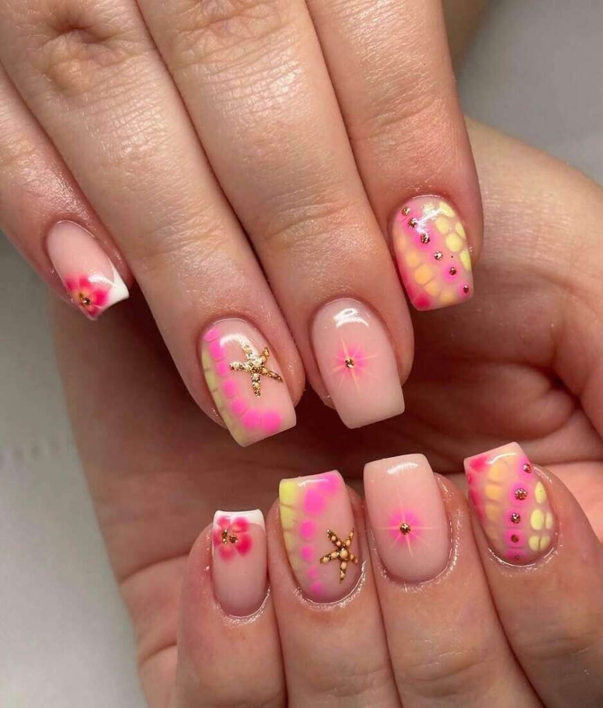 pink august nails 
