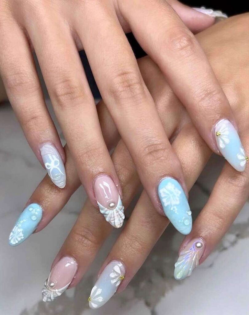 pastel coastal nails 