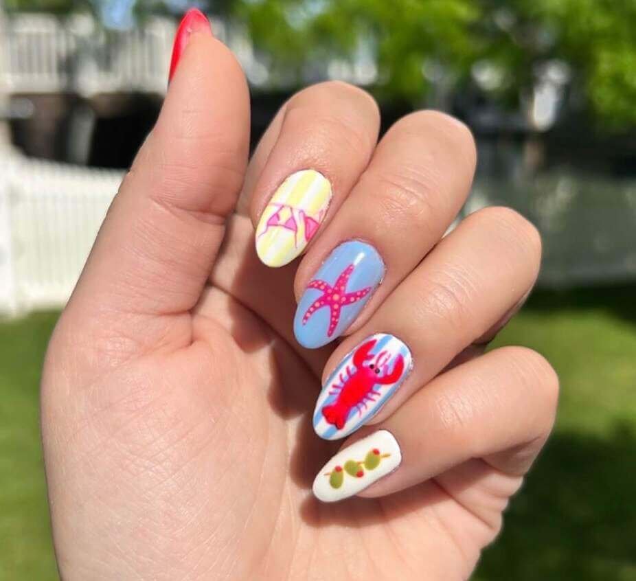 lobster coastal nails