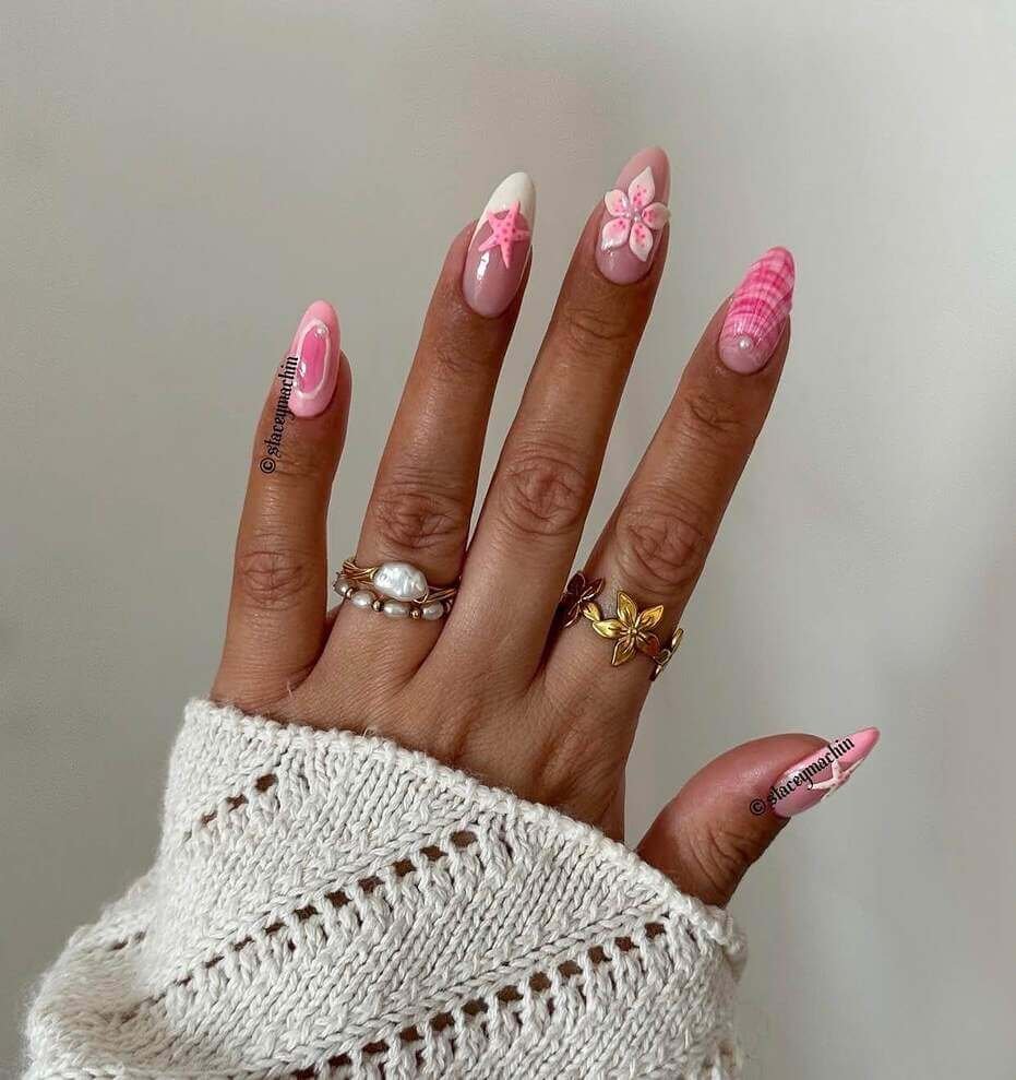 pink summer nails 