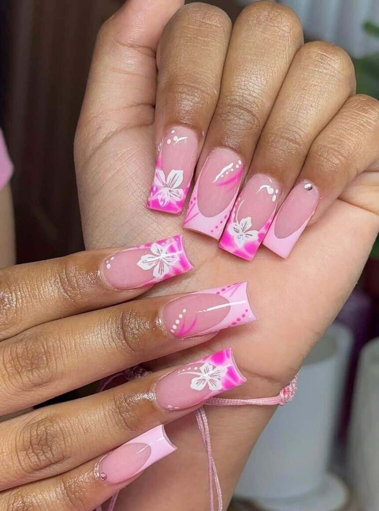 pink summer nails 