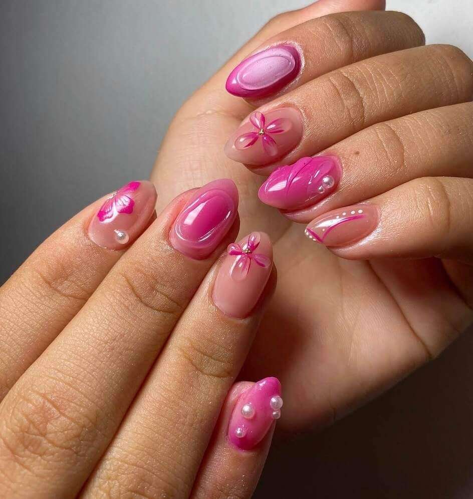 pink summer nails 