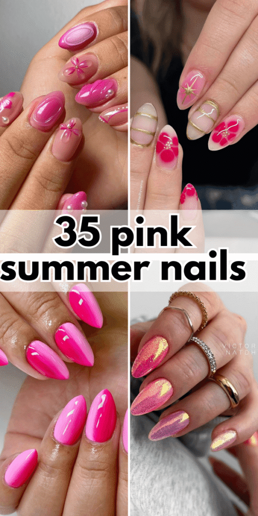 pink summer nails