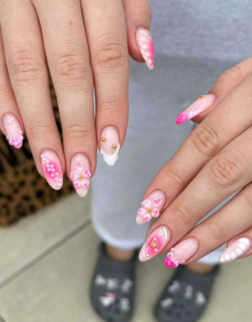 pale pink summer nails 