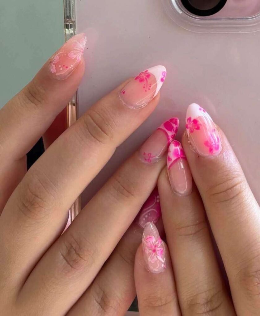 pink summer nails 