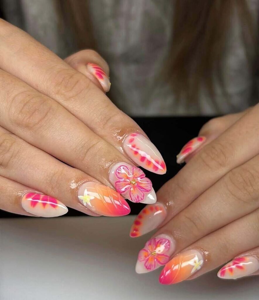 pink summer nails