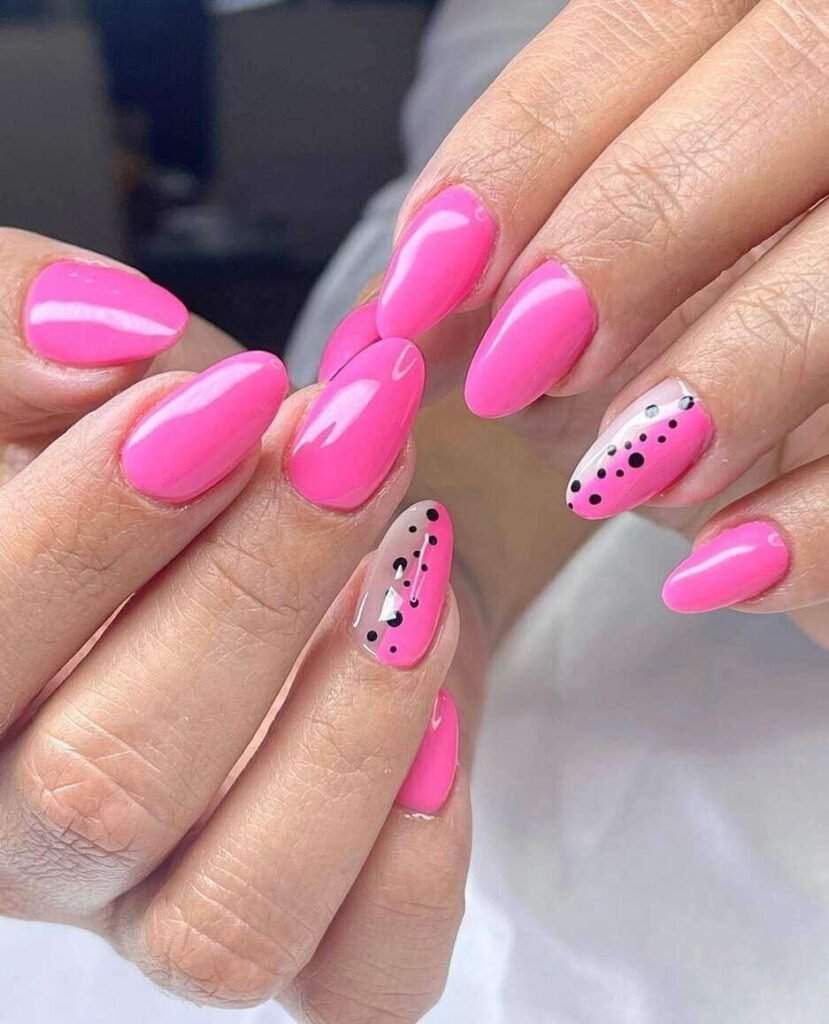 hot pink summer nails