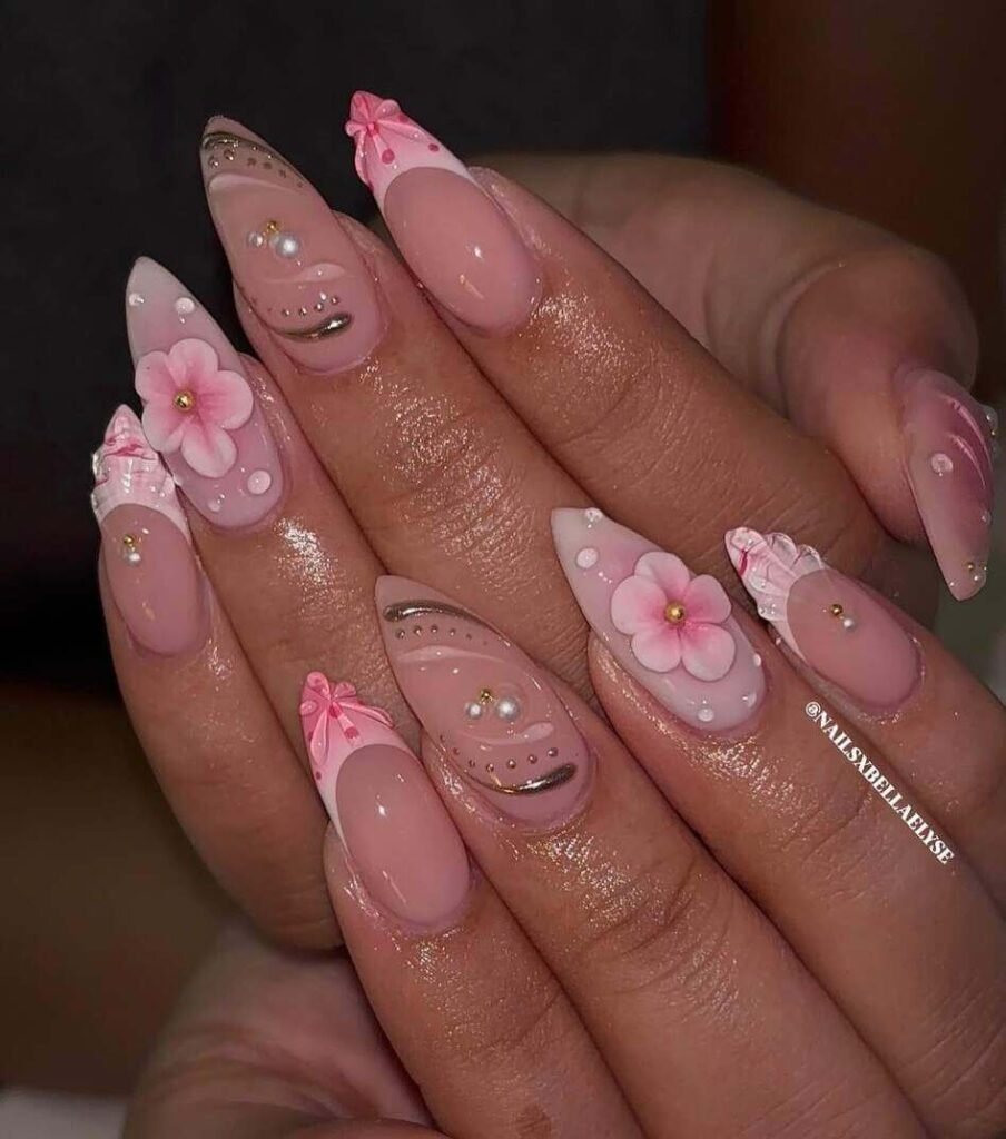 pink summer nails 
