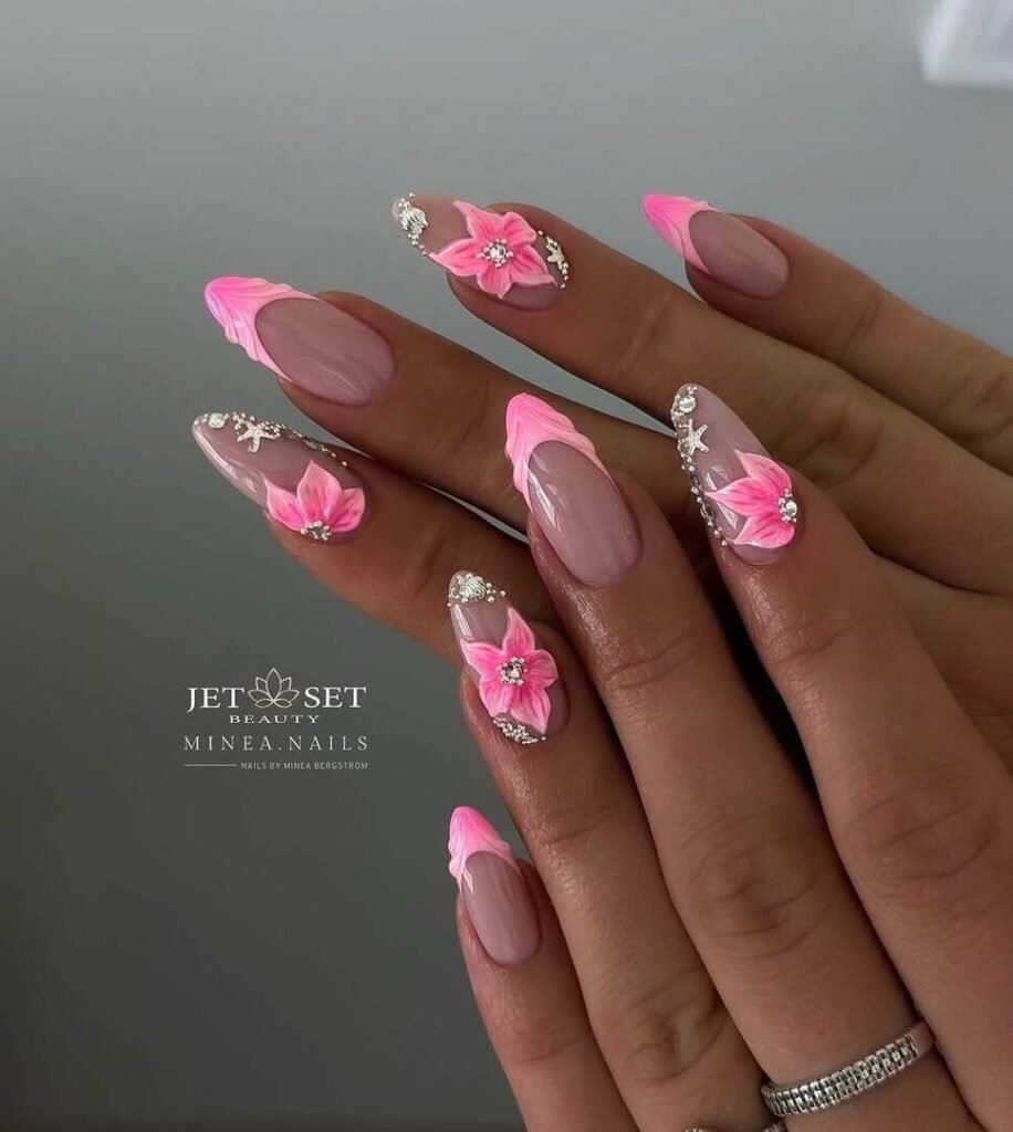 pink summer nails 