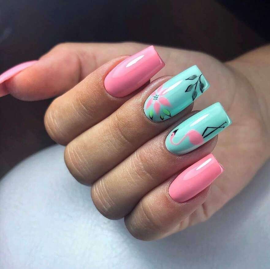 pink summer nails 