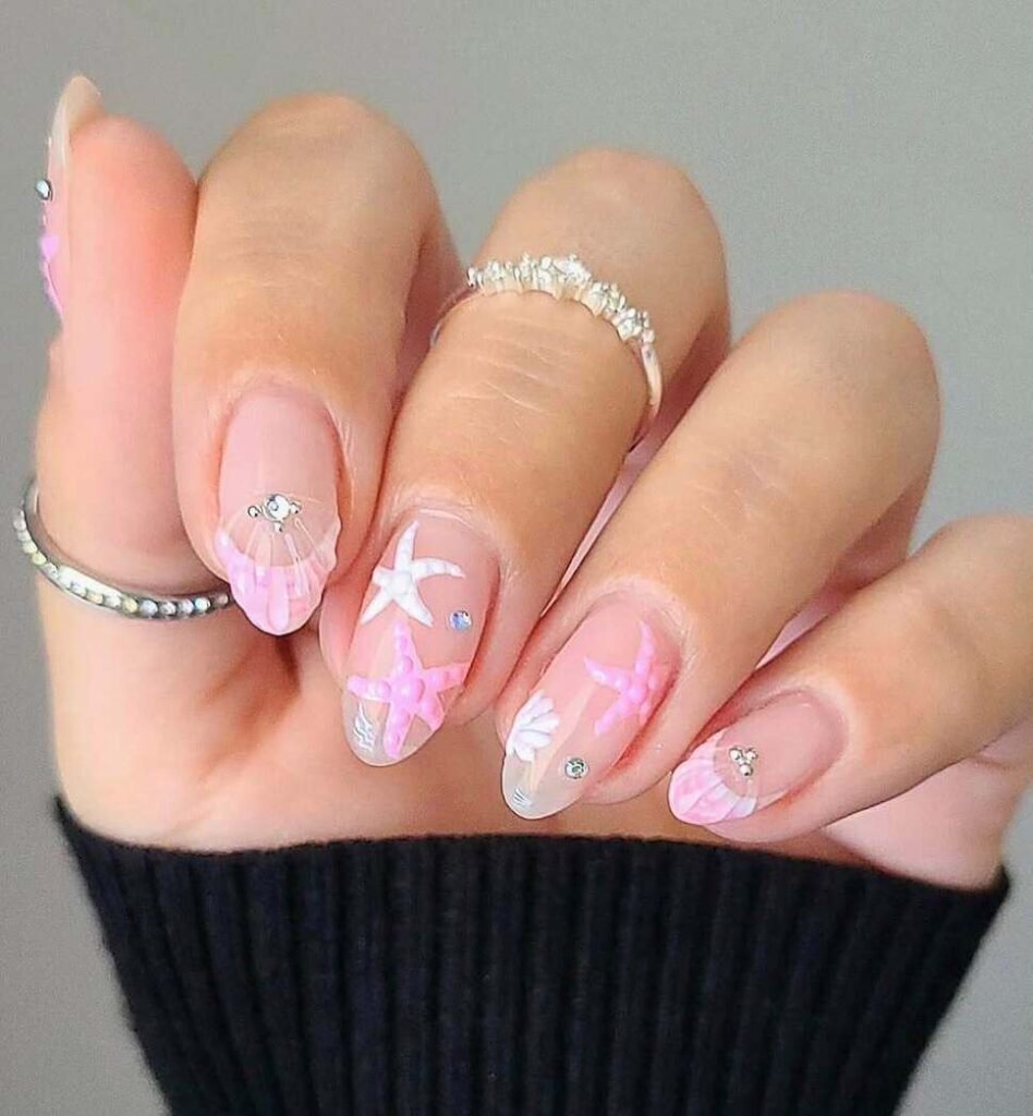 pink summer nails 