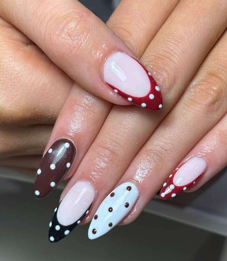 polka dot September nails 