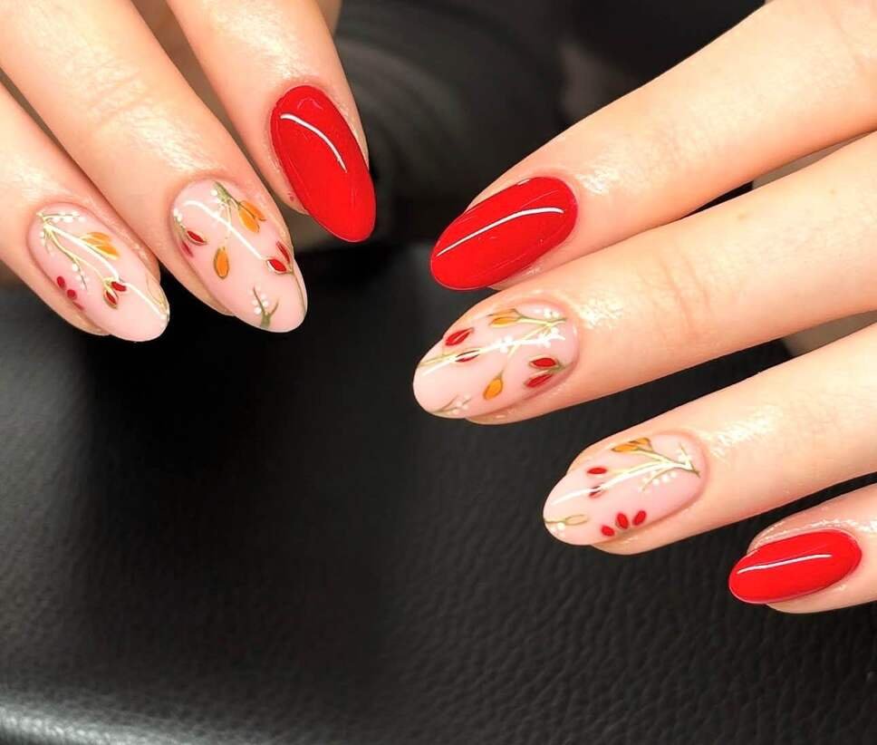 red September nails 