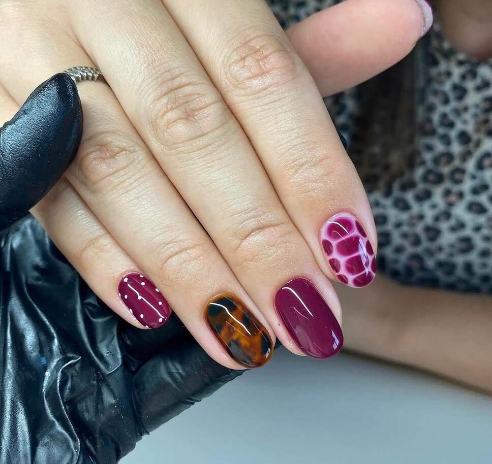 burgundy September nails 