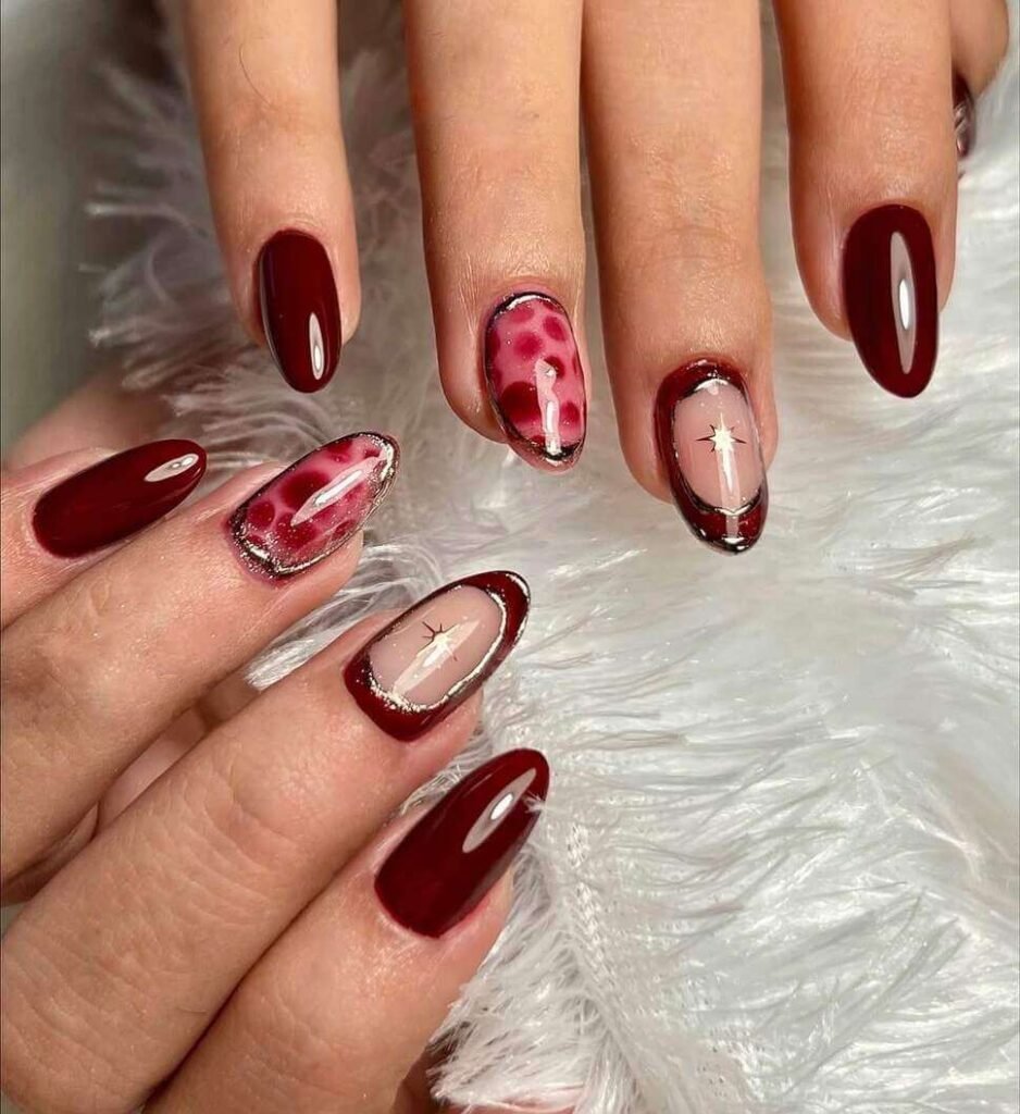 maroon nails