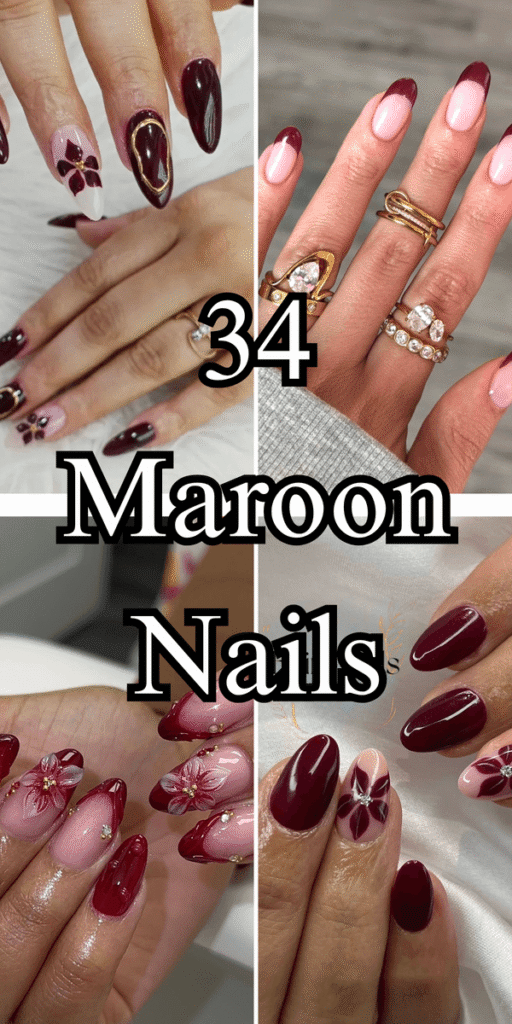 maroon nails 