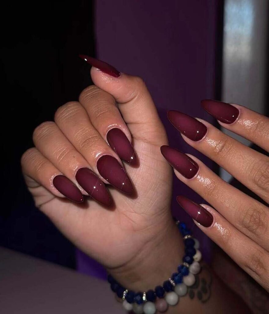 dark maroon nails