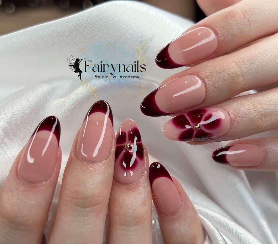maroon nails 