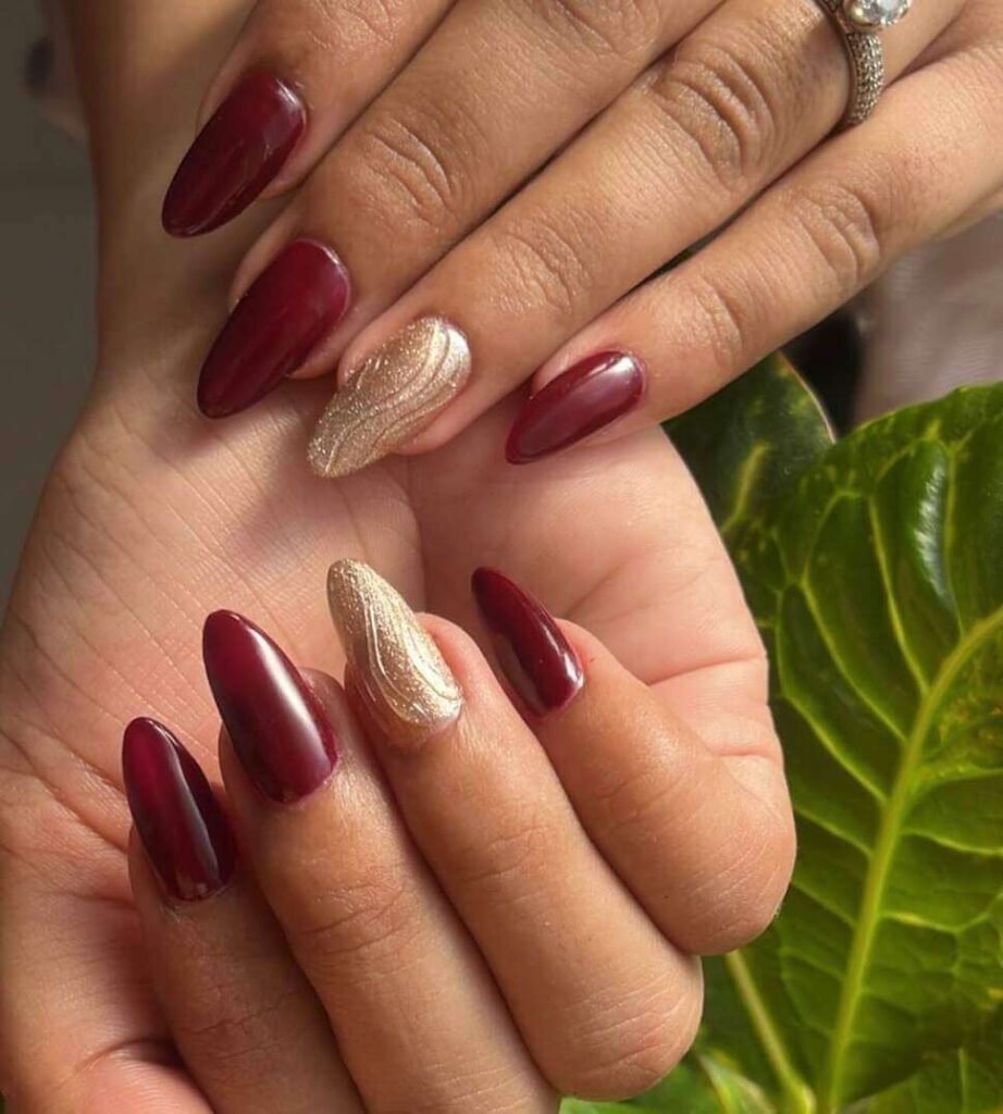 maroon nails 