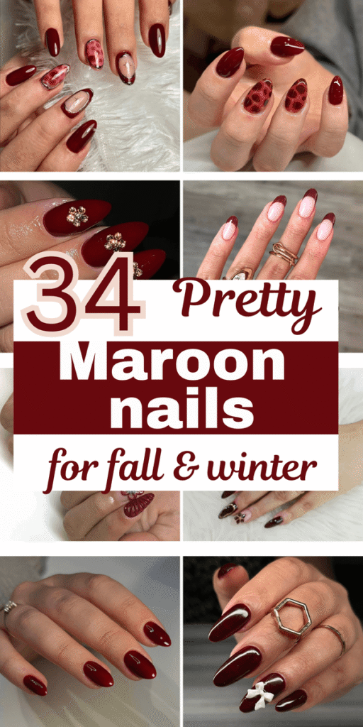 maroon nails 