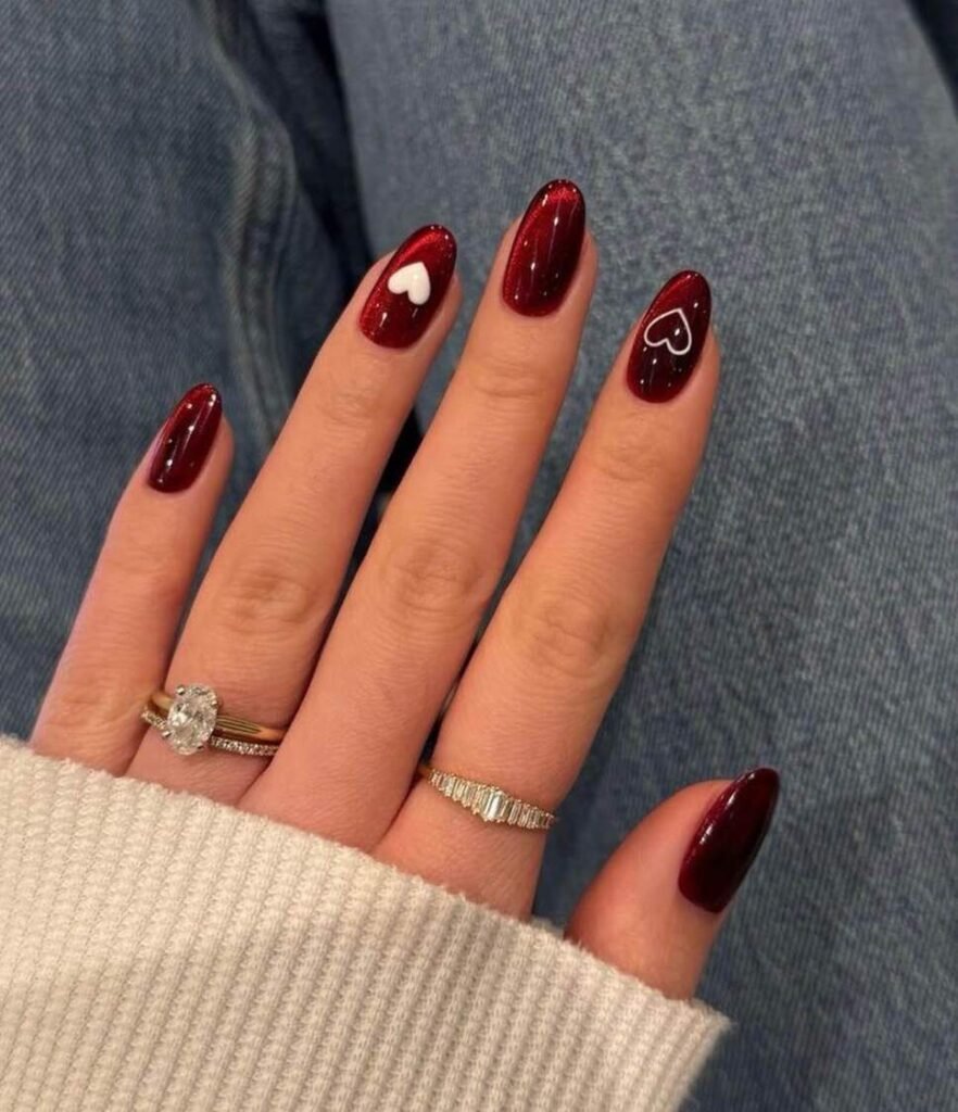maroon nails 