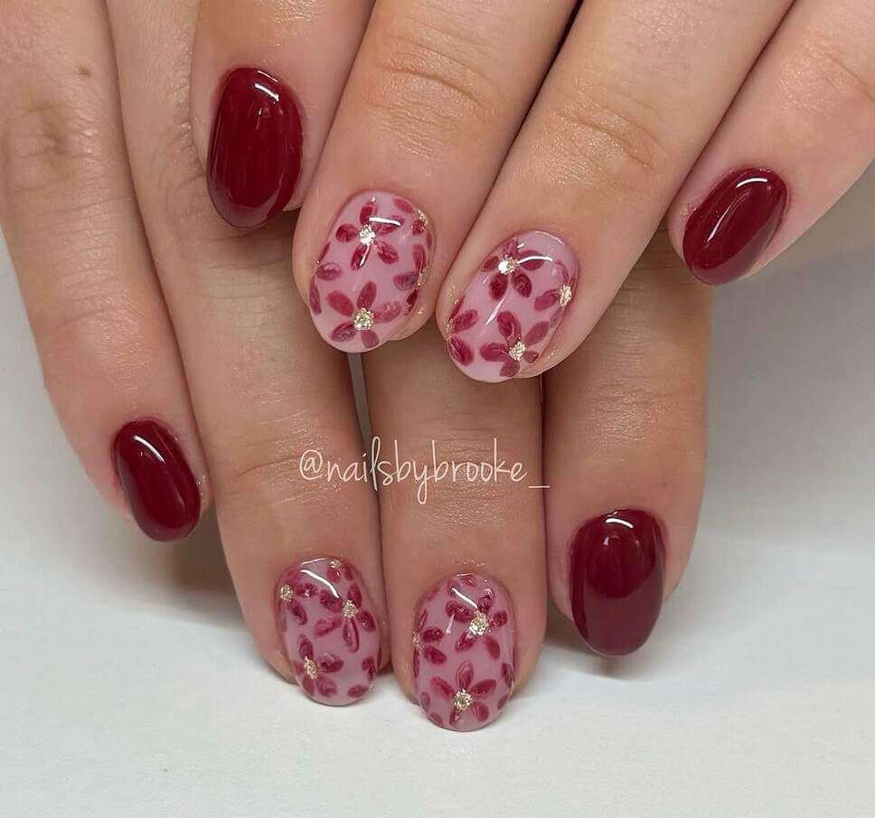 maroon nails 