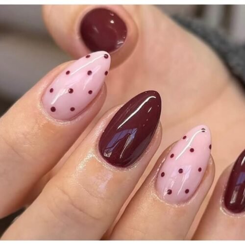 maroon nails