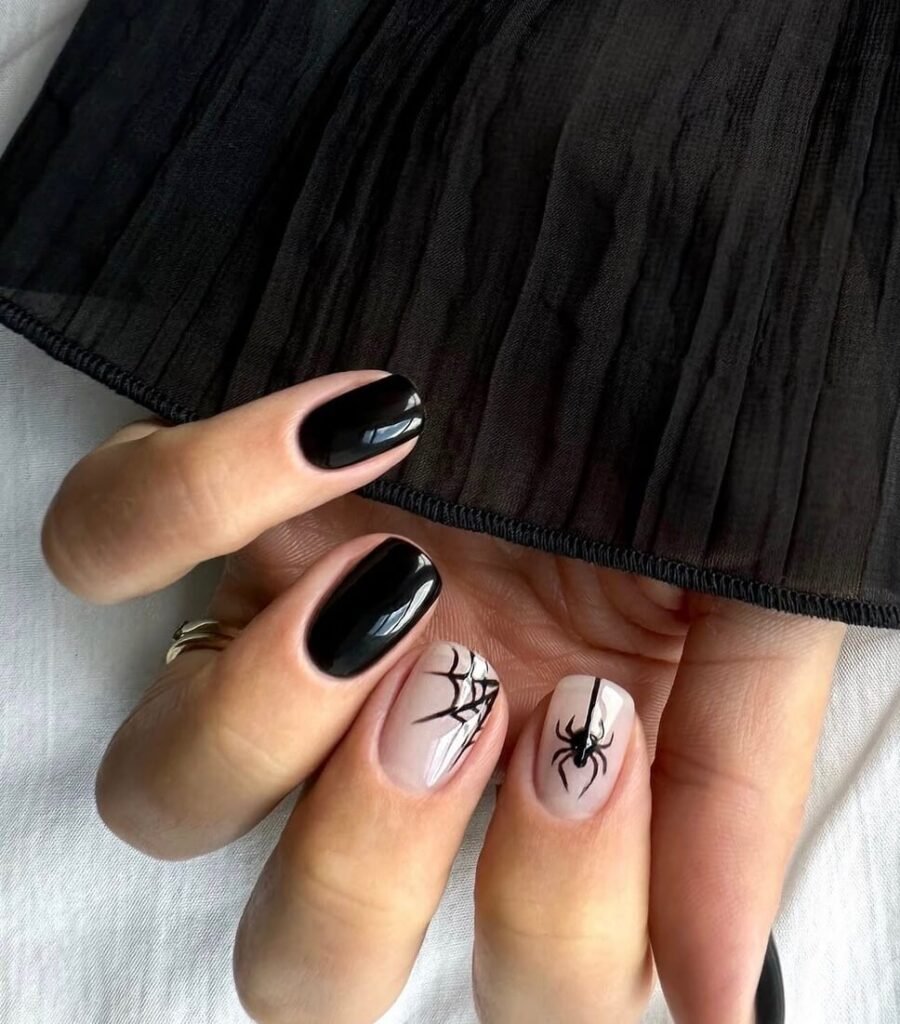 black halloween nails
