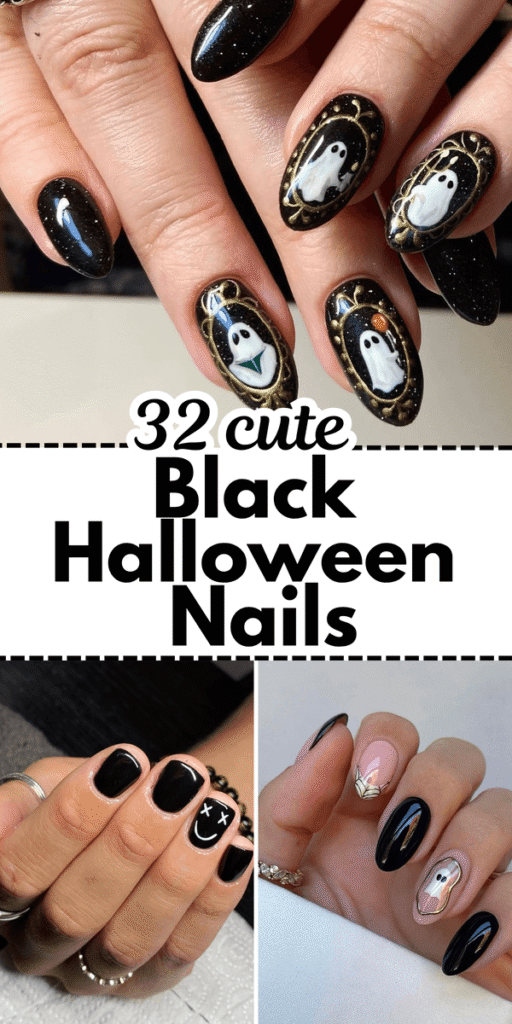 black halloween nails 