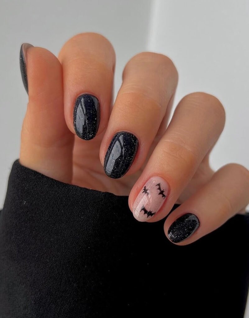 black halloween nails 
