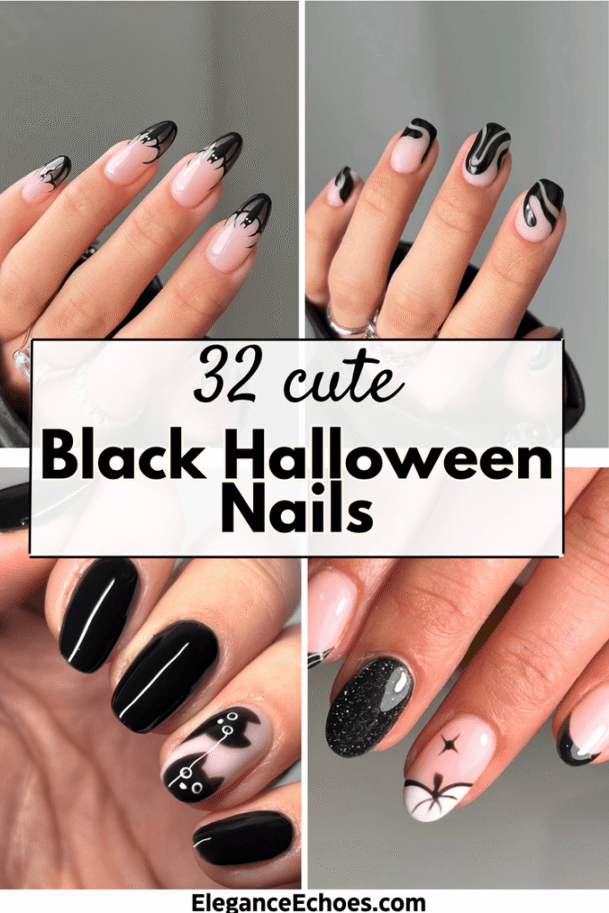 black halloween nails 