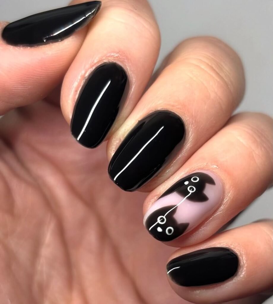 black halloween nails 