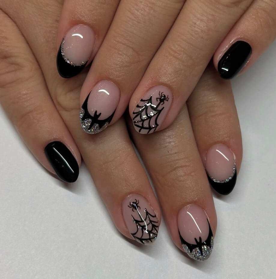 black halloween nails 