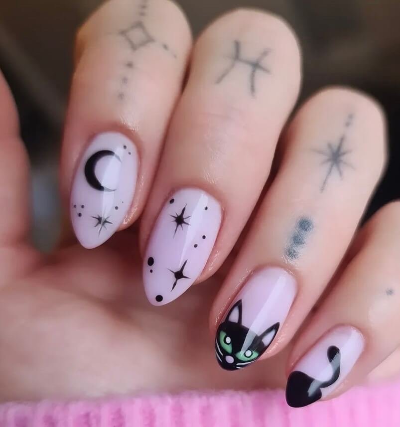 black halloween nails 