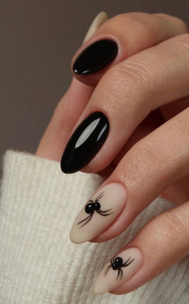 black halloween nails 