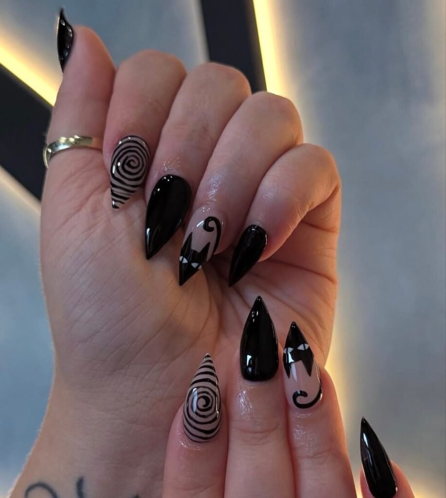 black halloween nails ideas