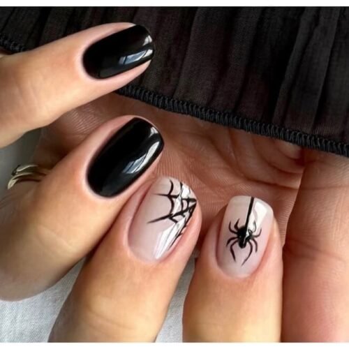 black halloween nails