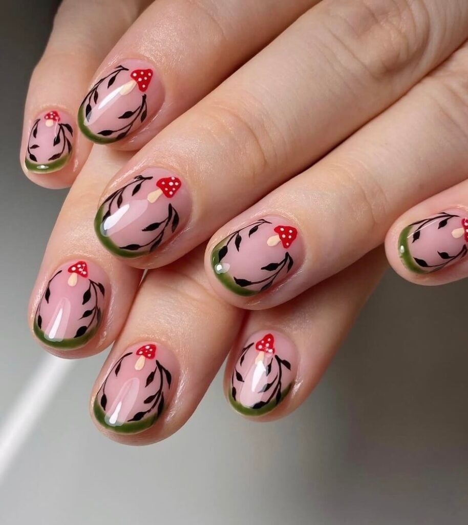floral october nails