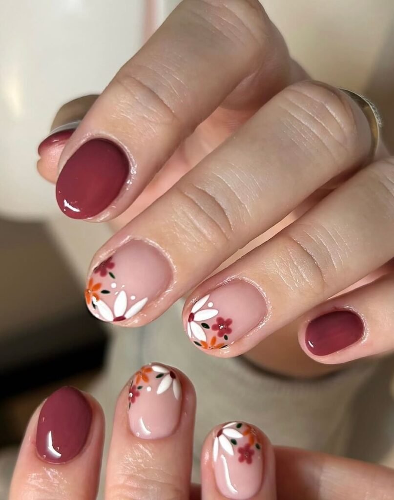 october nails floral